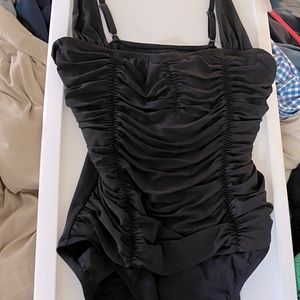 Aqua Green black vintage XL one piece swimsuit NWT